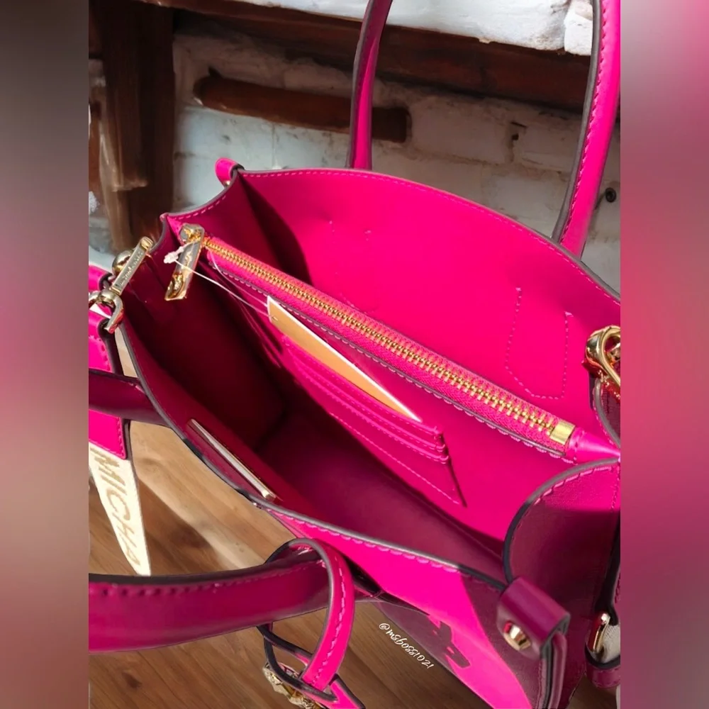 Michael Kors Maple Small Satchel in Deep Fuchsia NWT - Picture 13 of 13